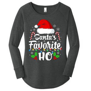 Santas Favorite HoS Xmas Funny Christmas Family Matching Pjs Women's Perfect Tri Tunic Long Sleeve Shirt