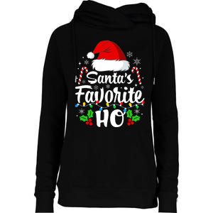 Santas Favorite HoS Xmas Funny Christmas Family Matching Pjs Womens Funnel Neck Pullover Hood