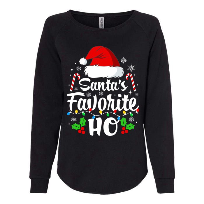 Santas Favorite HoS Xmas Funny Christmas Family Matching Pjs Womens California Wash Sweatshirt