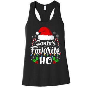 Santas Favorite HoS Xmas Funny Christmas Family Matching Pjs Women's Racerback Tank