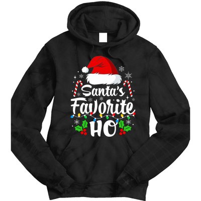 Santas Favorite HoS Xmas Funny Christmas Family Matching Pjs Tie Dye Hoodie