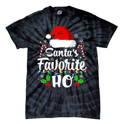 Santas Favorite HoS Xmas Funny Christmas Family Matching Pjs Tie-Dye T-Shirt