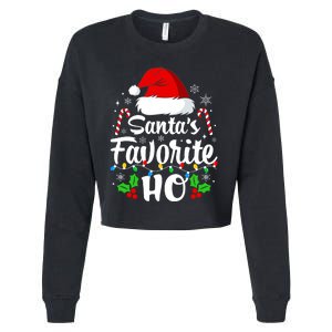 Santas Favorite HoS Xmas Funny Christmas Family Matching Pjs Cropped Pullover Crew