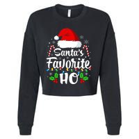 Santas Favorite HoS Xmas Funny Christmas Family Matching Pjs Cropped Pullover Crew