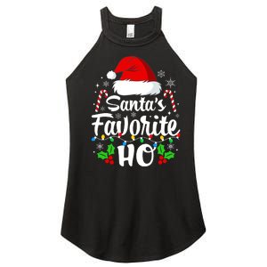 Santas Favorite HoS Xmas Funny Christmas Family Matching Pjs Women's Perfect Tri Rocker Tank