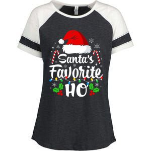 Santas Favorite HoS Xmas Funny Christmas Family Matching Pjs Enza Ladies Jersey Colorblock Tee