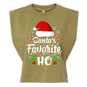 Santas Favorite HoS Xmas Funny Christmas Family Matching Pjs Garment-Dyed Women's Muscle Tee