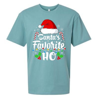 Santas Favorite HoS Xmas Funny Christmas Family Matching Pjs Sueded Cloud Jersey T-Shirt