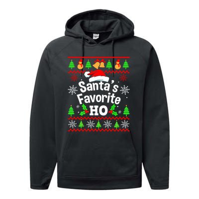 SantaS Favorite HoS Ugly Christmas Sweater Family Matching Performance Fleece Hoodie