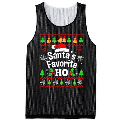 SantaS Favorite HoS Ugly Christmas Sweater Family Matching Mesh Reversible Basketball Jersey Tank