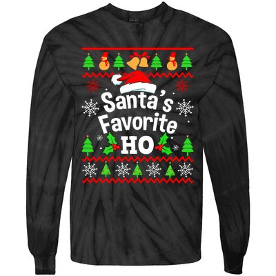 SantaS Favorite HoS Ugly Christmas Sweater Family Matching Tie-Dye Long Sleeve Shirt