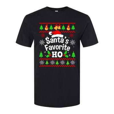 SantaS Favorite HoS Ugly Christmas Sweater Family Matching Softstyle CVC T-Shirt