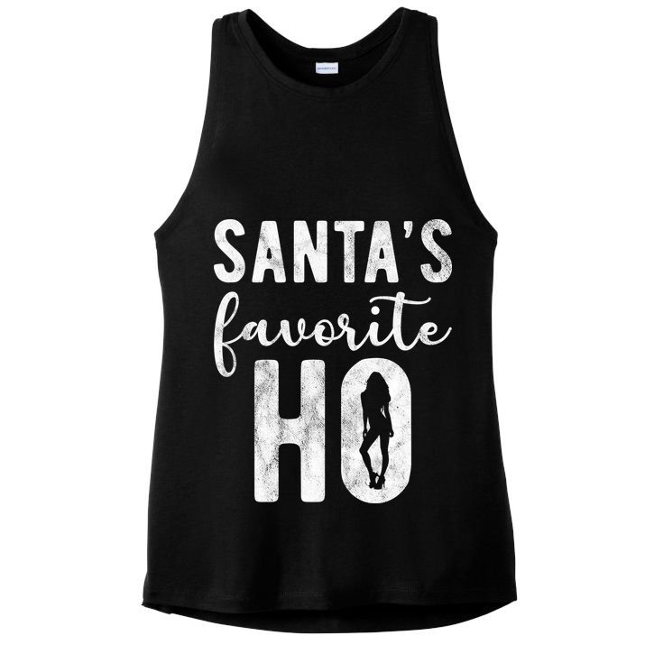 SantaS Favorite Ho Funny Xmas Christmas Ladies PosiCharge Tri-Blend Wicking Tank