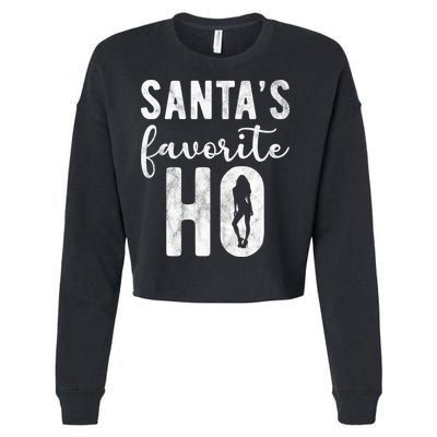 SantaS Favorite Ho Funny Xmas Christmas Cropped Pullover Crew