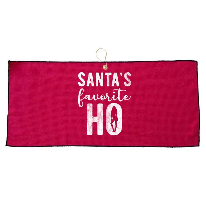 SantaS Favorite Ho Funny Xmas Christmas Large Microfiber Waffle Golf Towel