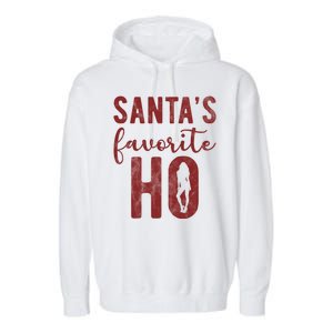 SantaS Favorite Ho Funny Xmas Christmas Garment-Dyed Fleece Hoodie