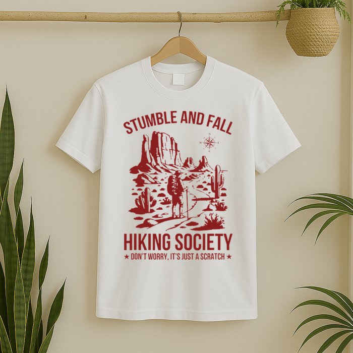 Stumble & Fall Hiking Society DonT Worry ItS A Scratch T-Shirt