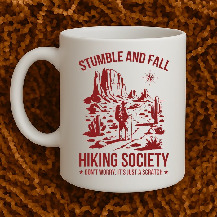 Stumble & Fall Hiking Society DonT Worry ItS A Scratch Mug