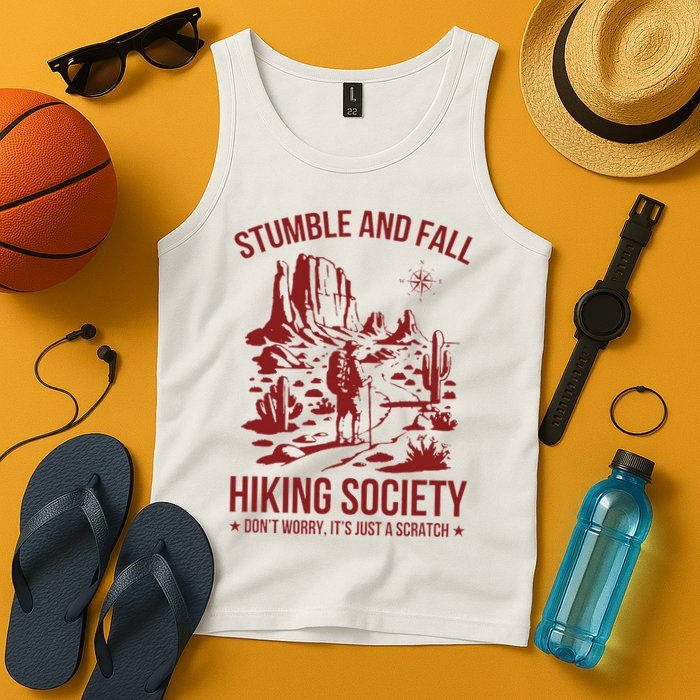 Stumble & Fall Hiking Society DonT Worry ItS A Scratch Tank Top