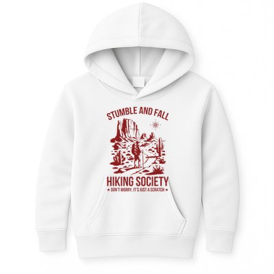 Stumble & Fall Hiking Society DonT Worry ItS A Scratch Kids Hoodie