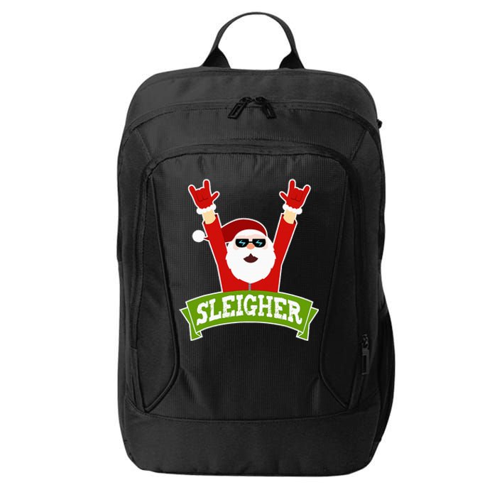 Sleigher Funny Heavy Metal Music Santa Christmas City Backpack