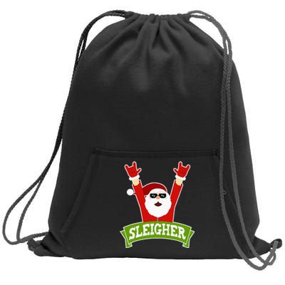 Sleigher Funny Heavy Metal Music Santa Christmas Sweatshirt Cinch Pack Bag