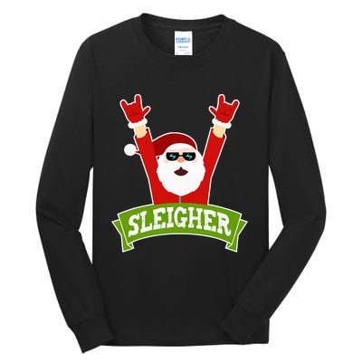 Sleigher Funny Heavy Metal Music Santa Christmas Tall Long Sleeve T-Shirt