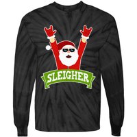 Sleigher Funny Heavy Metal Music Santa Christmas Tie-Dye Long Sleeve Shirt