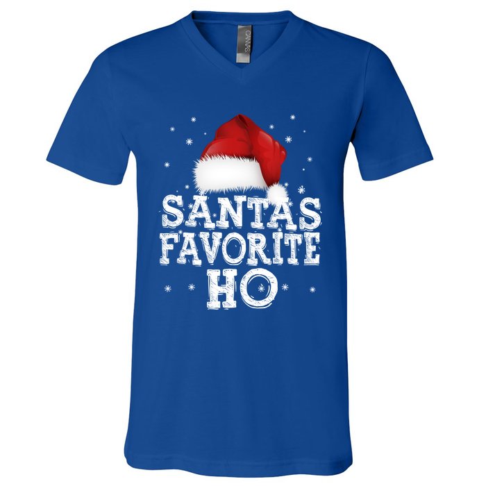 SantaS Favorite Ho Cute Christmas Holidays Pajama Meaningful Gift V-Neck T-Shirt