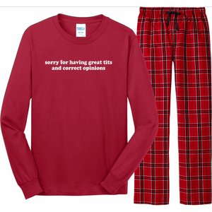 Sorry For Having Great Tits And Correct Opinions Long Sleeve Pajama Set