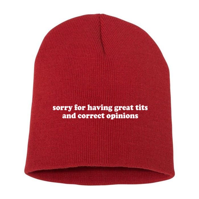 Sorry For Having Great Tits And Correct Opinions Short Acrylic Beanie