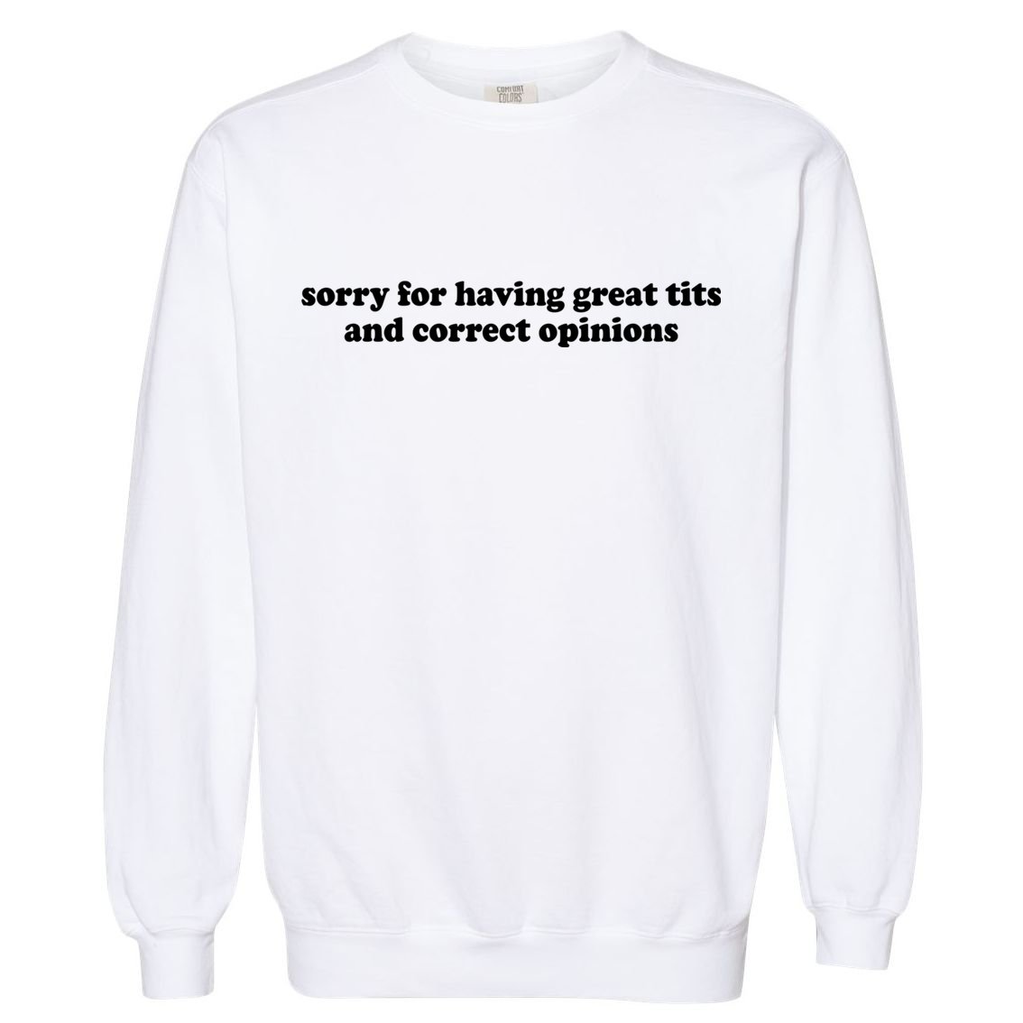 Sorry For Having Great Tits And Correct Opinions Garment-Dyed Sweatshirt