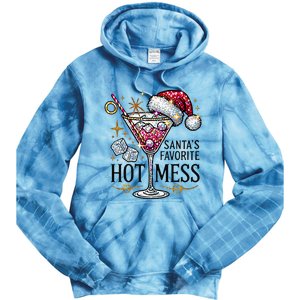 SantaS Favorite Hot Mess Funny Margarita Tie Dye Hoodie