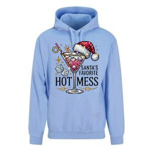 SantaS Favorite Hot Mess Funny Margarita Unisex Surf Hoodie