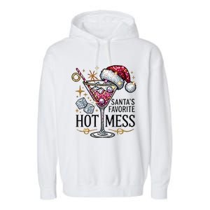 SantaS Favorite Hot Mess Funny Margarita Garment-Dyed Fleece Hoodie