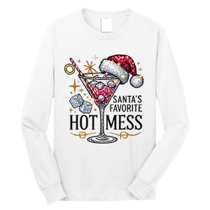 SantaS Favorite Hot Mess Funny Margarita Long Sleeve Shirt