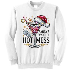 SantaS Favorite Hot Mess Funny Margarita Sweatshirt