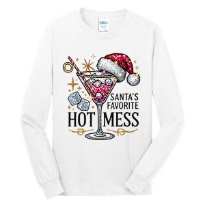 SantaS Favorite Hot Mess Funny Margarita Tall Long Sleeve T-Shirt