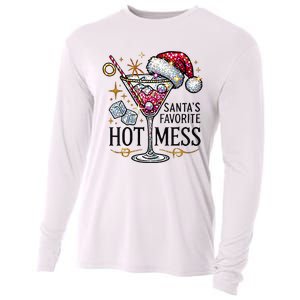 SantaS Favorite Hot Mess Funny Margarita Cooling Performance Long Sleeve Crew