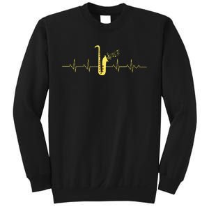 Saxophone Funny Heartbeat EKG Puls Heart Rate Sax Musician Sweatshirt