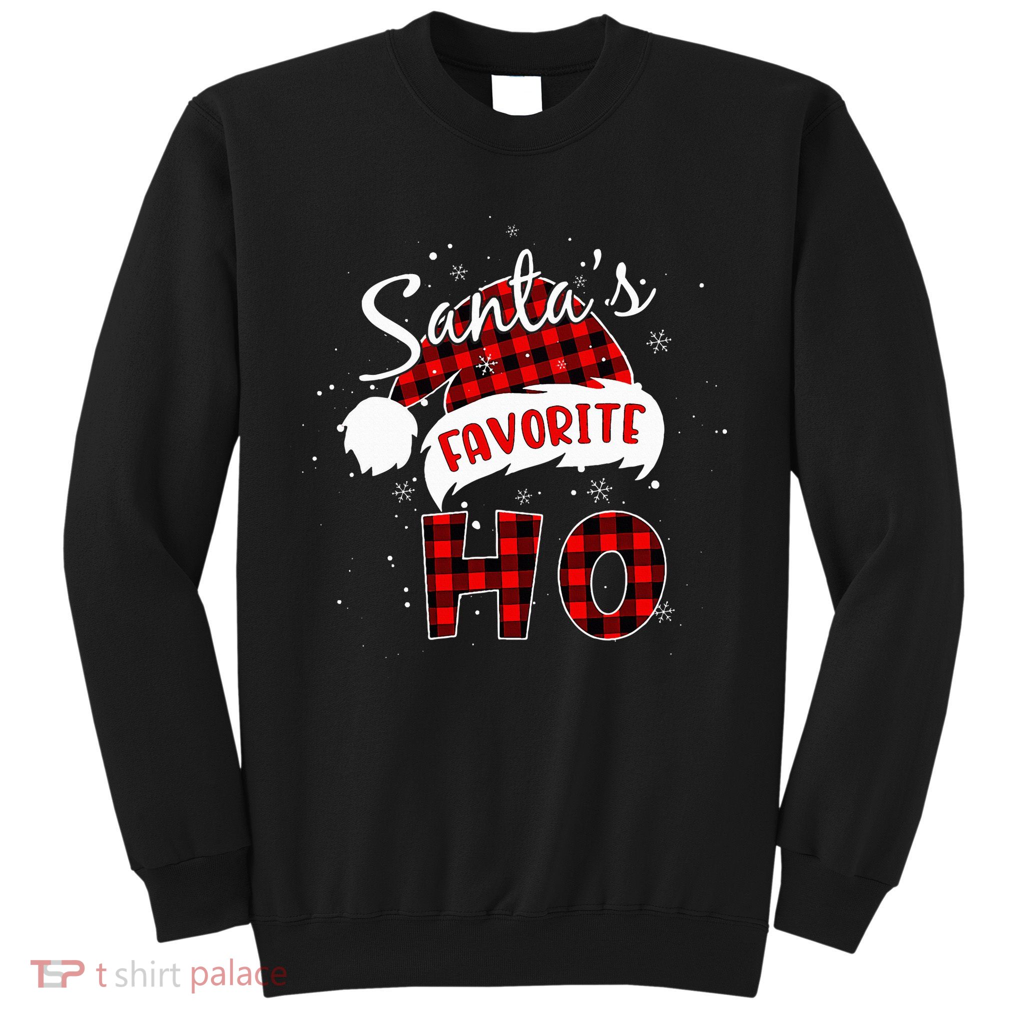 Santas Favorite Ho Christmas Red Plaid Buffalo Pajama Sweatshirt
