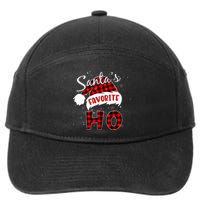 Santas Favorite Ho Christmas Red Plaid Buffalo Pajama 7-Panel Snapback Hat