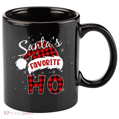 Santas Favorite Ho Christmas Red Plaid Buffalo Pajama 11oz C Handle Ceramic Mug
