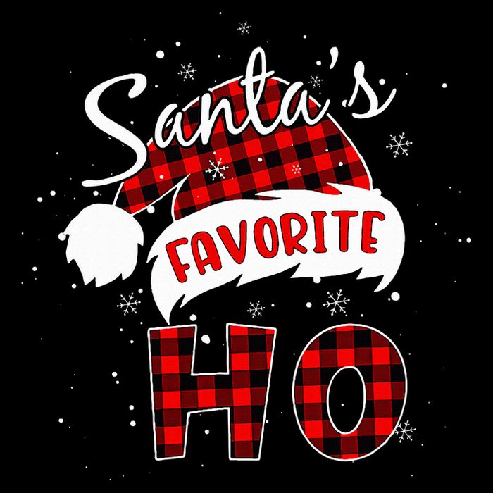 Santas Favorite Ho Christmas Red Plaid Buffalo Pajama Drawstring Bag