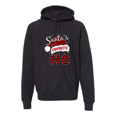 Santas Favorite Ho Christmas Red Plaid Buffalo Pajama Premium Hoodie