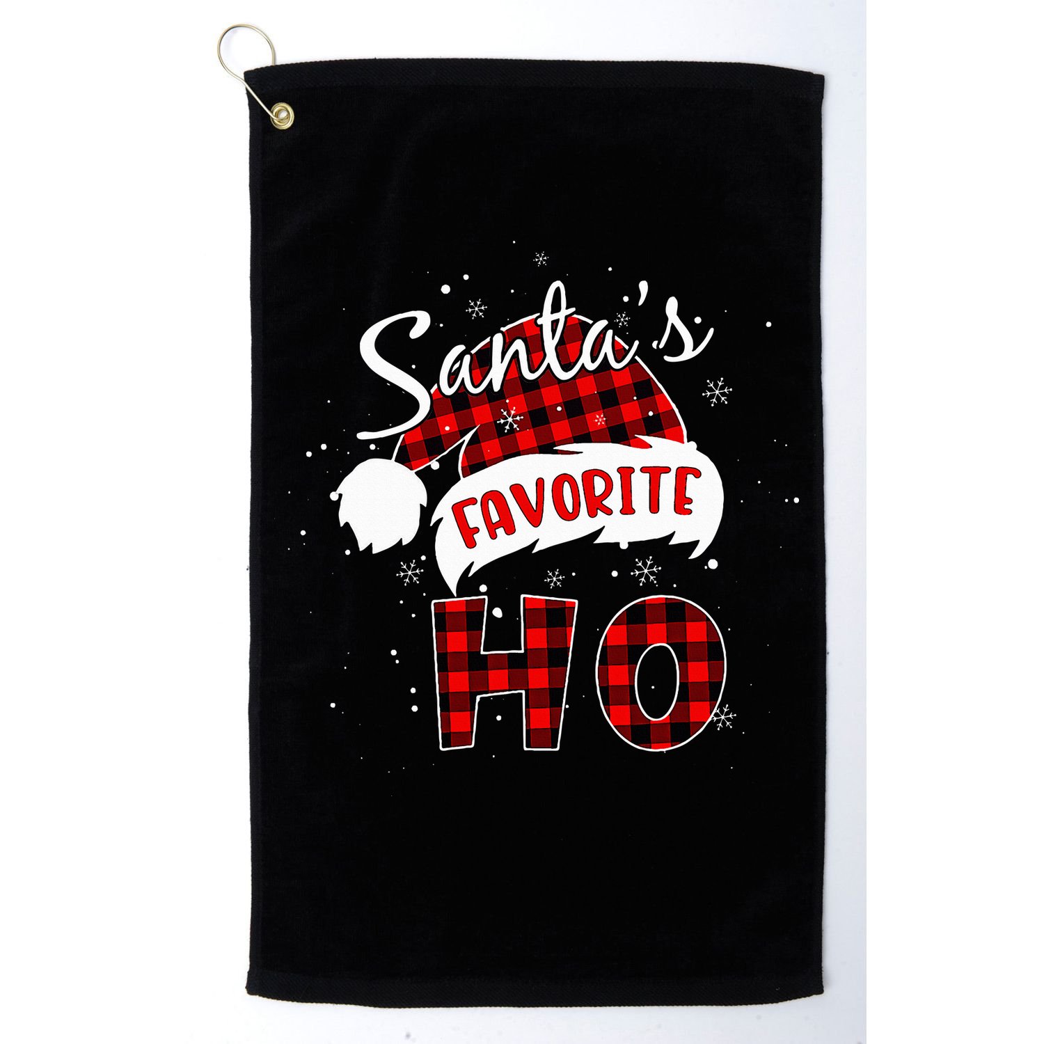 Santas Favorite Ho Christmas Red Plaid Buffalo Pajama Golf Towel