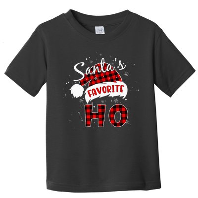 Santas Favorite Ho Christmas Red Plaid Buffalo Pajama Toddler T-Shirt