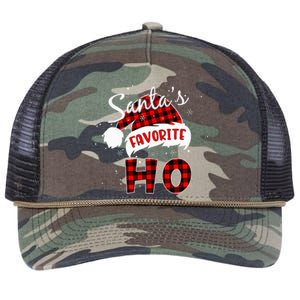 Santas Favorite Ho Christmas Red Plaid Buffalo Pajama Retro Rope Trucker Hat Cap