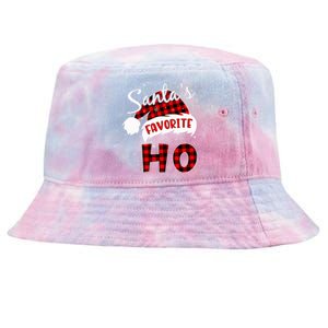 Santas Favorite Ho Christmas Red Plaid Buffalo Pajama Tie-Dyed Bucket Hat