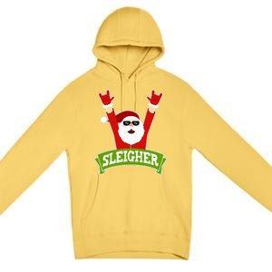 SLEIGHER - Funny Heavy Metal Music Santa - Christmas Premium Pullover Hoodie